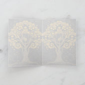 生命の木 陰陽 オレンジ色のグリーティングカード/メモカード カード (内部)