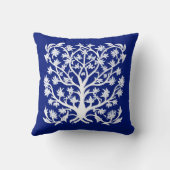 生命の木#4白とコバルトブルー クッション (裏面)