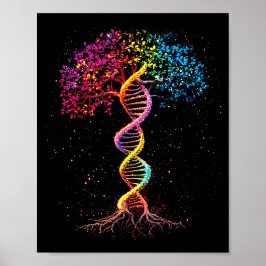 生命の木 DNA 遺伝学 生物学 宇宙 ポスター (正面)