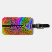 [生命の木] v2レインボーカラフルタイダイ ラゲッジタグ (正面横)