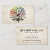 生命の木 – Yggdrasil – レインボー葉 名刺 (正面/裏面)