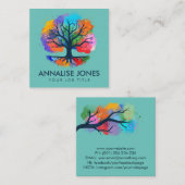 生命の木 – Yggdrasil – 水色インク スクエア名刺 (正面/裏面)