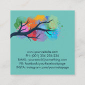 生命の木 – Yggdrasil – 水色インク スクエア名刺 (裏面)