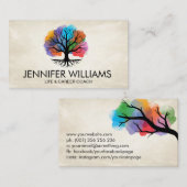 生命の木 – Yggdrasil – 水色インク 名刺 (正面/裏面)