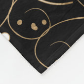 生命の木- Yggdrasil -白黒と金ゴールド フリースブランケット (角)