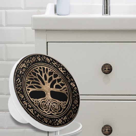 生命の木 – Yggdrasil Runic Pattern セラミックノブ