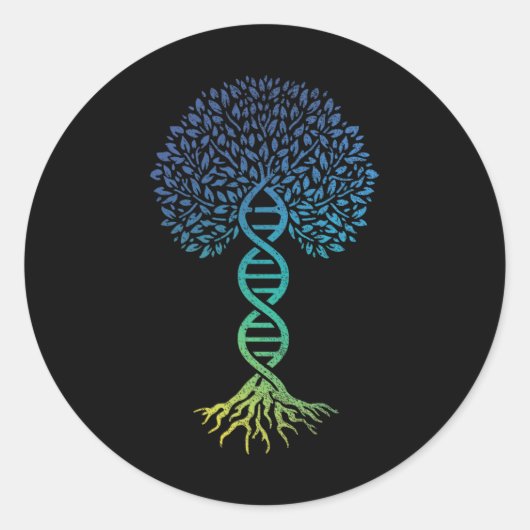 生命の木Dna科学遺伝学土日遺伝学 ラウンドシール (正面)
