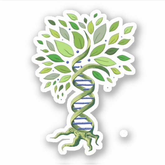 生命の木DNA遺伝学生物環境 シール (正面)
