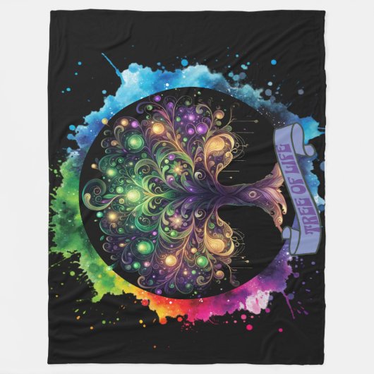 生命の木v2 フリースブランケット (正面)