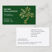 生命の栄養士の木のフェイク金ゴールド緑 名刺 (正面/裏面)