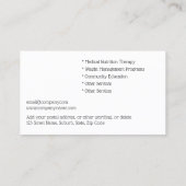 生命の栄養士の木のフェイク金ゴールド緑 名刺 (裏面)