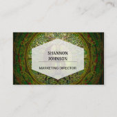 生命の樹が付いている緑の陰陽の曼荼羅 名刺 (正面)