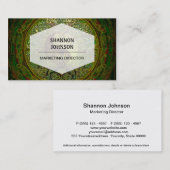 生命の樹が付いている緑の陰陽の曼荼羅 名刺 (正面/裏面)