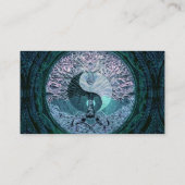 生命の樹が付いている青い陰陽の曼荼羅 名刺 (裏面)