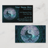 生命の樹が付いている青い陰陽の曼荼羅 名刺 (正面/裏面)