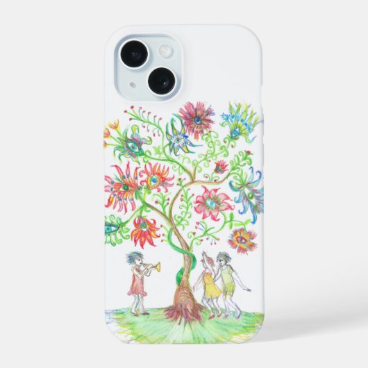 生命の樹とダンサー iPhone 15ケース (裏面)