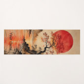 生命の樹に沈む深紅の太陽 ヨガマット (正面(横))