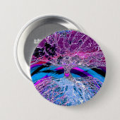 生命の樹は虹が付いている紫色そして青で聞きます 缶バッジ (正面&裏面)