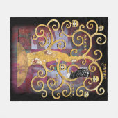 生命の樹 フリースブランケット (正面(横))