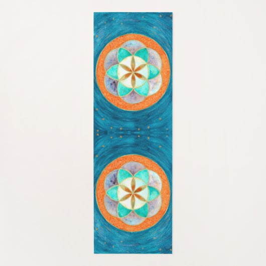 生命の水の色のシード ヨガマット (正面)