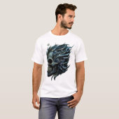 生命の炎:スカルデザイン。 Tシャツ (正面フル)
