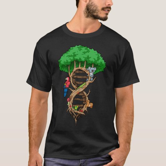 生命の無限の木DNA生物学の環境の愛 Tシャツ (正面)