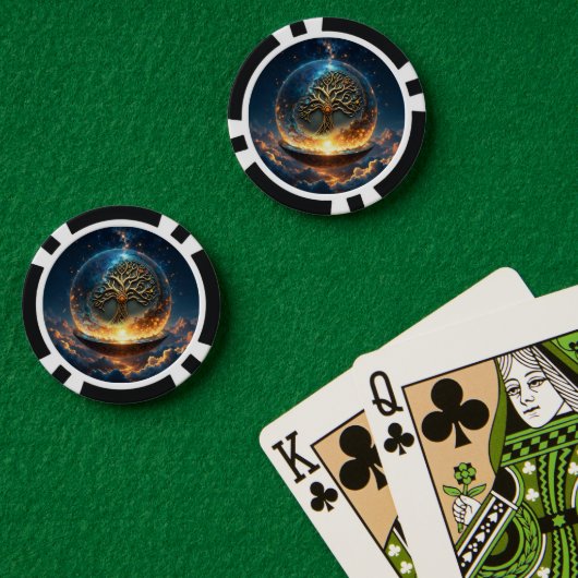 生命の球体 - 黄金の世界樹 ポーカーチップ (ポーカーテーブル (ダブル))