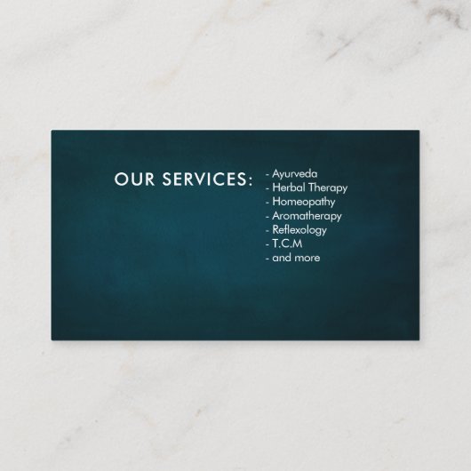 生命の白い木 – Evolution DNA 名刺 (裏面)