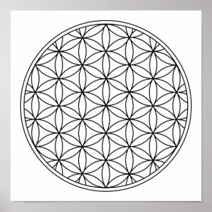 生命の神聖な幾何学のシンボル古代の禅 ポスター