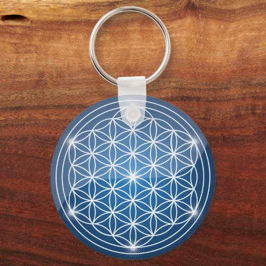 生命の神聖な幾何学の形の花の生命の種子 キーホルダー (正面)
