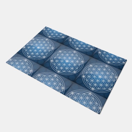 生命の神聖な幾何学の形の花の生命の種子 ドアマット (アングル)