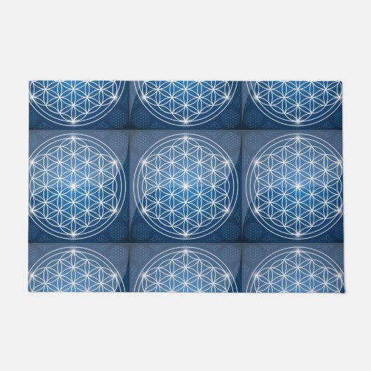生命の神聖な幾何学の形の花の生命の種子 ドアマット (正面)