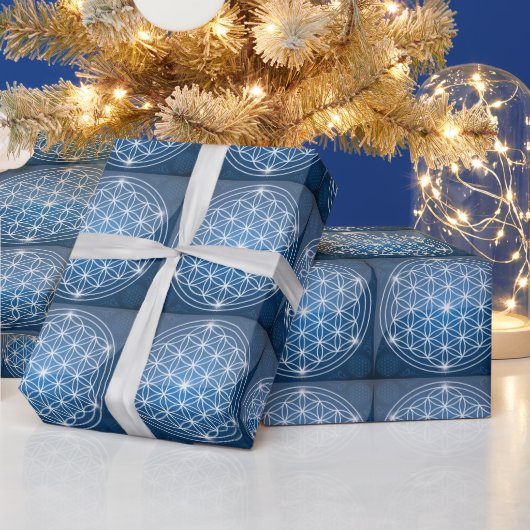 生命の神聖な幾何学の形の花の生命の種子 ラッピングペーパー (クリスマス)