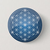 生命の神聖な幾何学の形の花の生命の種子 缶バッジ (正面)