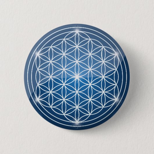 生命の神聖な幾何学の形の花の生命の種子 缶バッジ (正面)