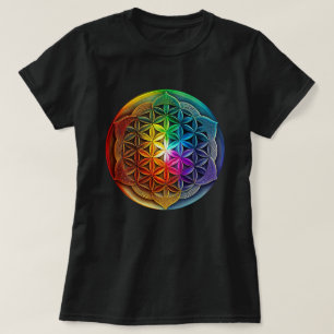 生命の神聖な幾何学の花チャクラ瞑想 Tシャツ