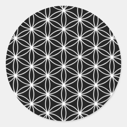 生命の神聖な幾何学の花 ラウンドシール (正面)