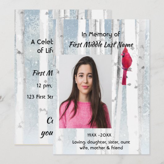 生命の祭典 招待 カーディナルバード 招待状 (正面/裏面)