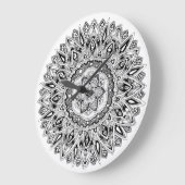 生命の種が付いている花の曼荼羅 ラージ壁時計 (傾斜)