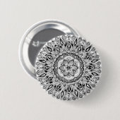 生命の種が付いている花の曼荼羅 缶バッジ (正面&裏面)
