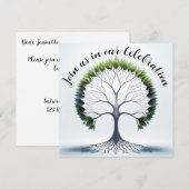 生命の緑の木パーティー招待状 招待状 (正面/裏面)