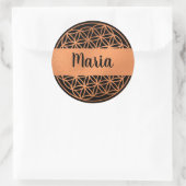 生命の編集可能な花の神聖なジオメトリステッカー ラウンドシール (バッグ)