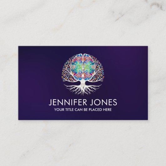 生命の脳の木 – 真珠、カラフル離れ 名刺 (正面)