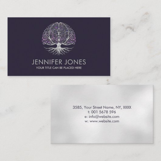 生命の脳樹 – 蛍石と真珠 名刺 (正面/裏面)