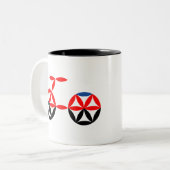 生命の自転車 – 神聖な形状。 ツートーンマグカップ (正面左)