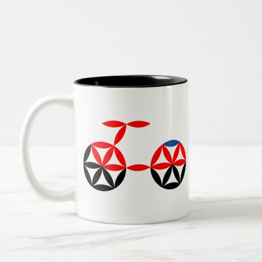 生命の自転車 – 神聖な形状。 ツートーンマグカップ (左)