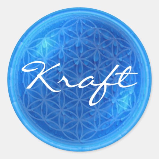 生命の花と水のエネルギー | Kraft ラウンドシール (正面)
