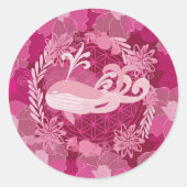 生命の花のクジラ ラウンドシール (正面)