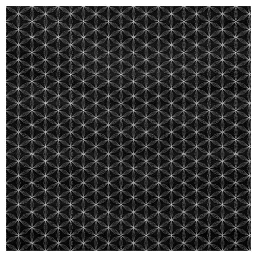 生命の花の白いパターン ファブリック (見本)