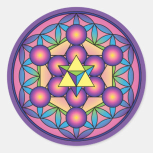 生命の花のMetatronの立方体Merkaba ラウンドシール